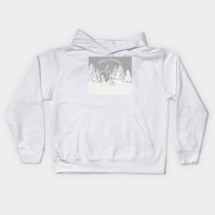 Bunnies in the snow Kids Hoodie